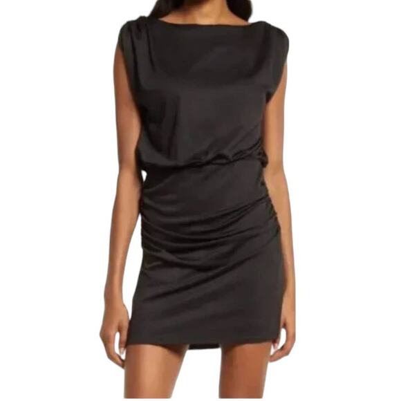 Fourteenth Place dress Toni gathered mini black Medium M - Picture 1 of 5